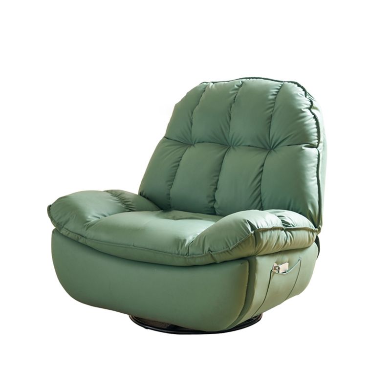 Tufted Faux Leather Recliner Chair Modern 44" Wide Single Reclining Chair with Storage