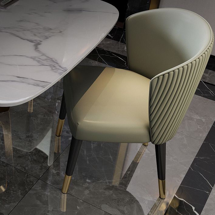 Modern Rectangle Shape Standard Dining Set Sintered Stone White Dining Set for Kitchen