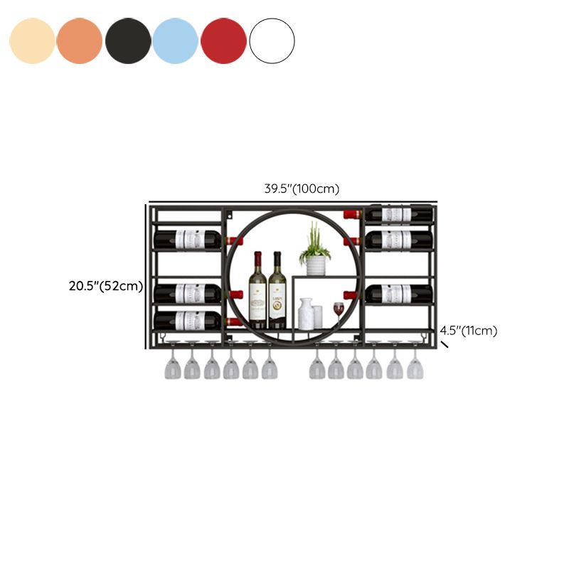 Metal Wall Mounted Modern Wine Rack 4"W x 16.5"H Wine Stemware Holder