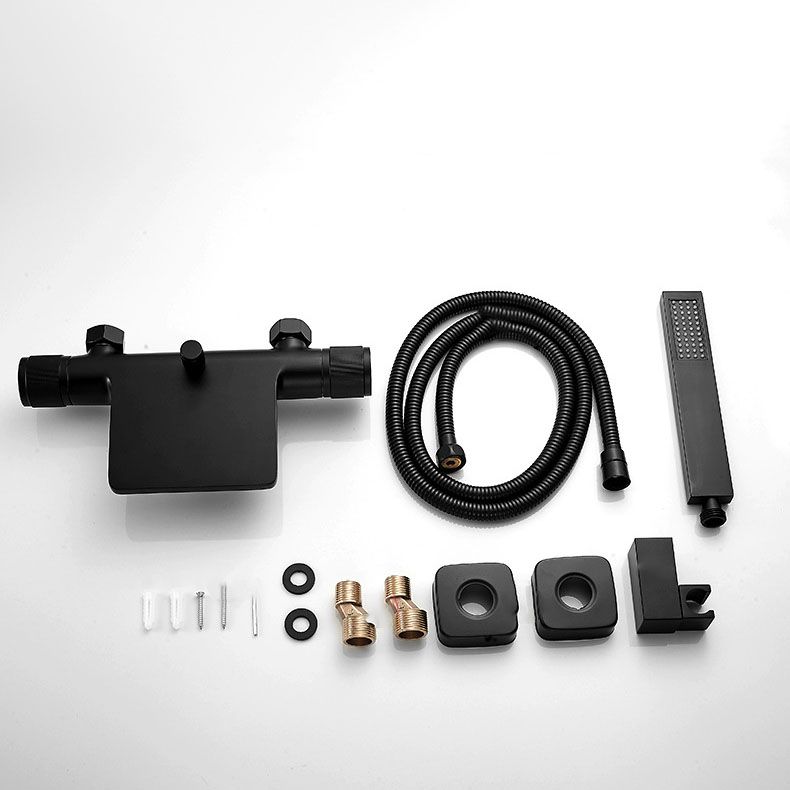 Modern Wall Mounted Metal Tub Filler Waterfall Double Handles Tub Faucet Trim