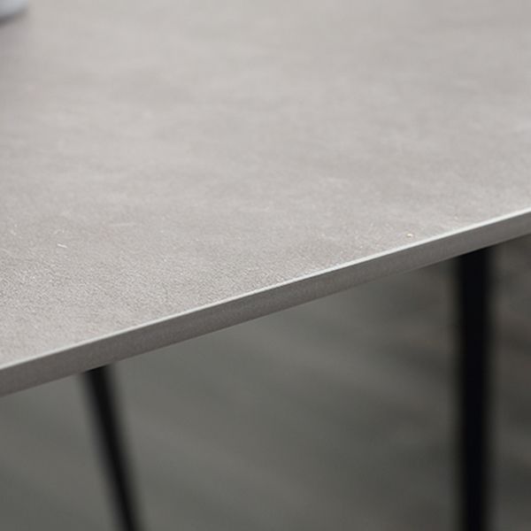 Industrial Sintered Stone Grey Table for Restaurant Rectangle Dining Table with 4 Legs