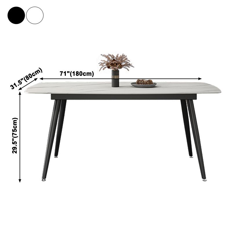 Industrial Style Stone Dining Table 4 Legs Dining Site Table for Dining Room