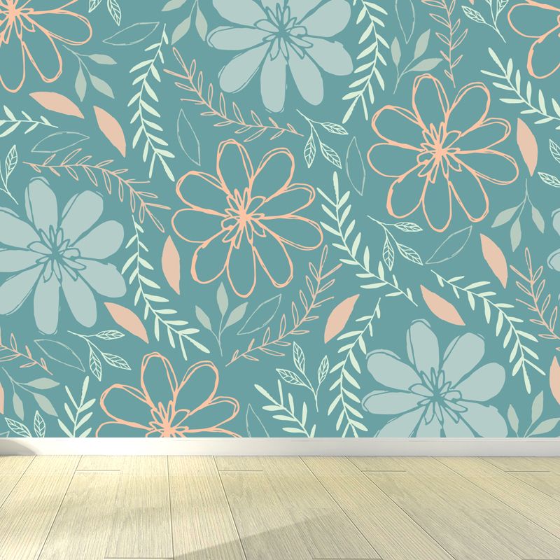 Smooth Botanics Wall Paper Mural Personalized Trendy Wall Covering for Accent Wall