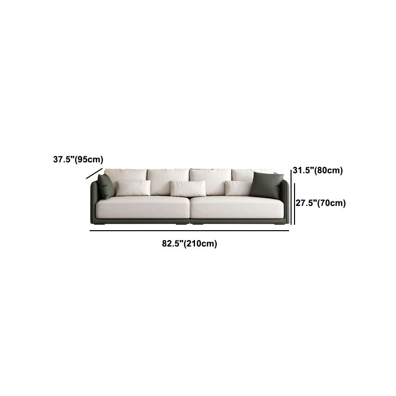 Faux Leather Sectional/Sofa with Pillow Back and Square Arms