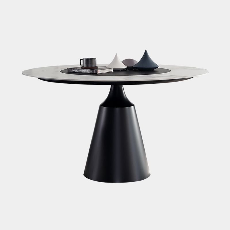 Juego de comedor de forma redonda de estilo moderno muebles de mesa de comedor de piedra sinterizada para restaurante