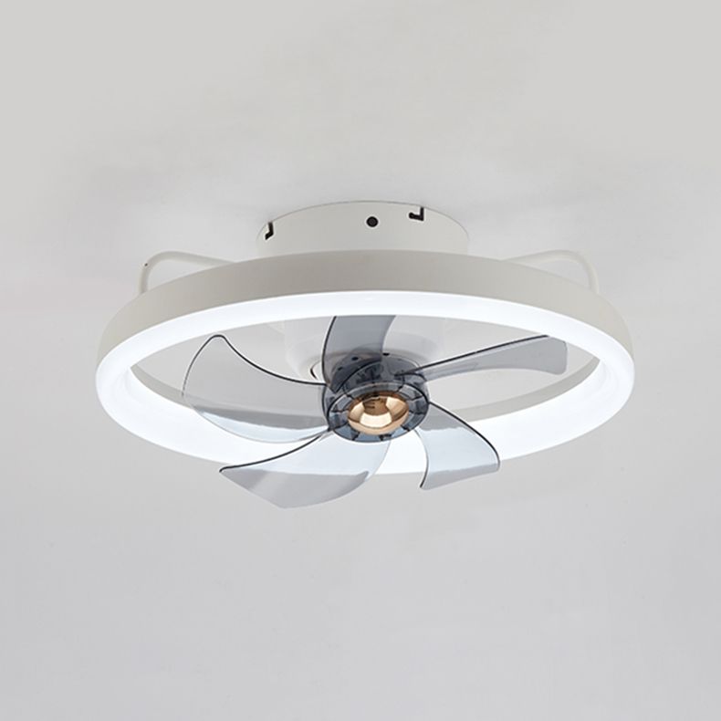 Nordic Style Metal Ceiling Fan Lamp Round Shape Colorful Ceiling Fan Light for Bedroom