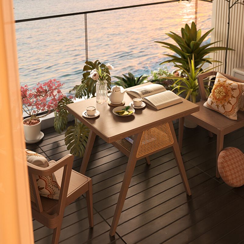 2 Person Patio Dining Table Set Rubber Wood Bistro Table Set