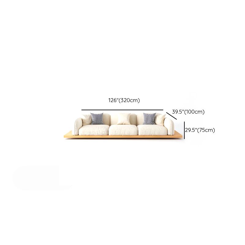 Contemporary Velvet Sectional Sofa with Pillows Back and Square Arms