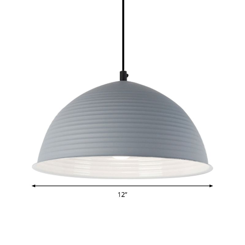 Cafe Store Ridged gewölbter Anhänger Leichtes Aluminium 12 "/16" W 1 Light Nordic Style Suspension Lampe in Blau/Grün/Gelb