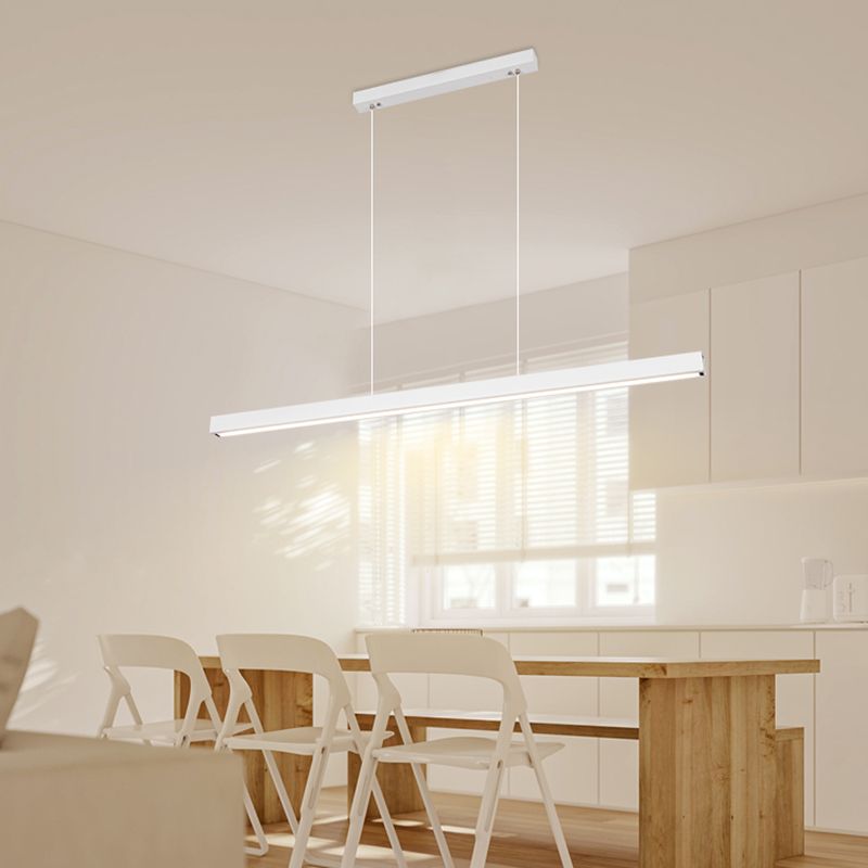 Simple Modern Nordic Style LED Hanging Island Pendant Light for Dining Room Office Bar