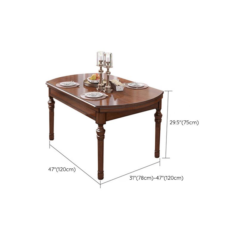 5/7 Pieces Rustic Style Solid Wood 4 Legs Dining Set for Home