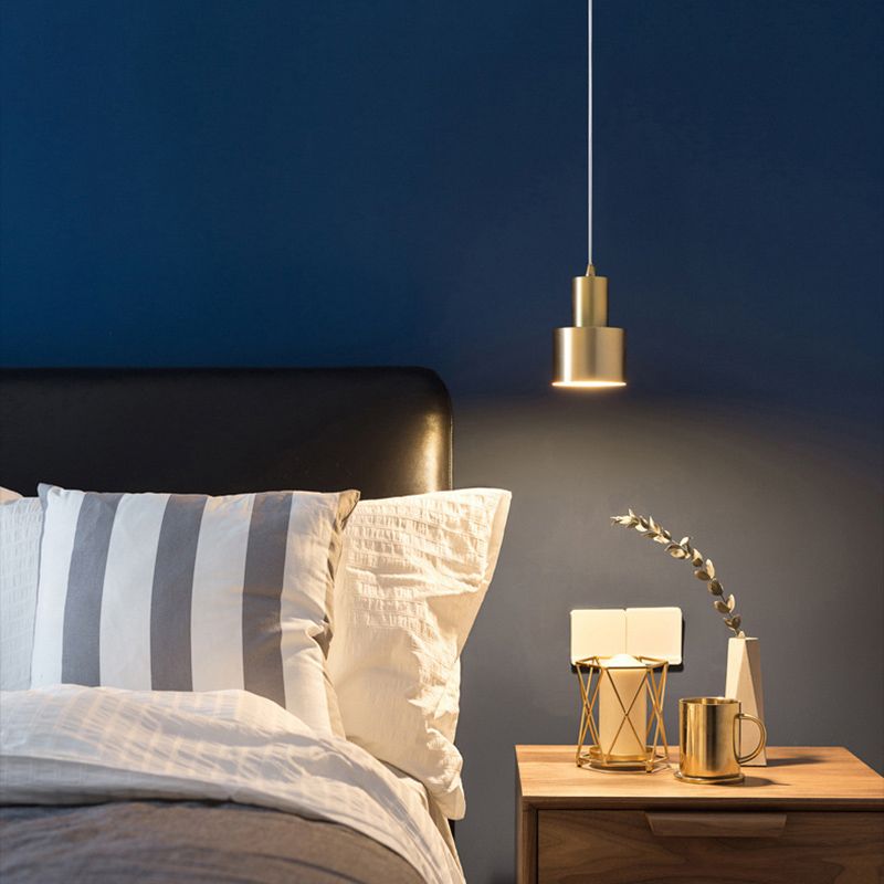 1 éclairage pendentif à cylindre lumineux moderne simplicité plafonnier en métal pour le restaurant