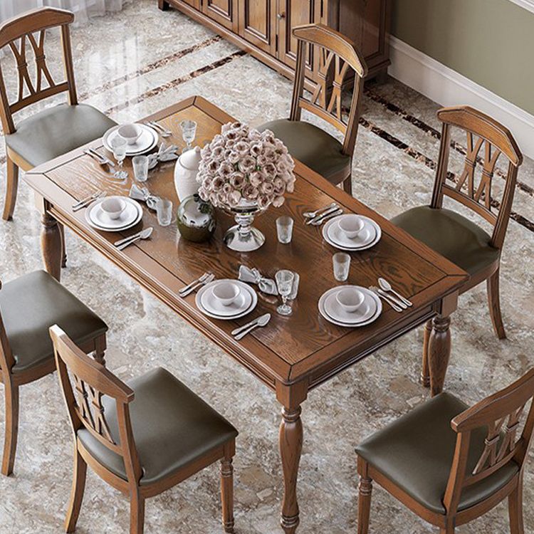 Traditional Solid Wood Dining Set Standard Height with Rectangle Top Dining¬†Room¬†Set