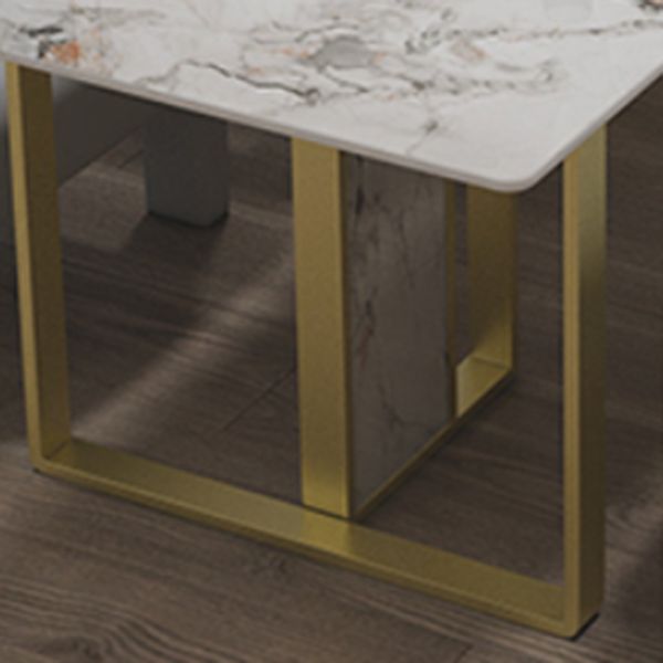 Glam Style Stone Dining Table 4 Legs Dining Table for Dining Room