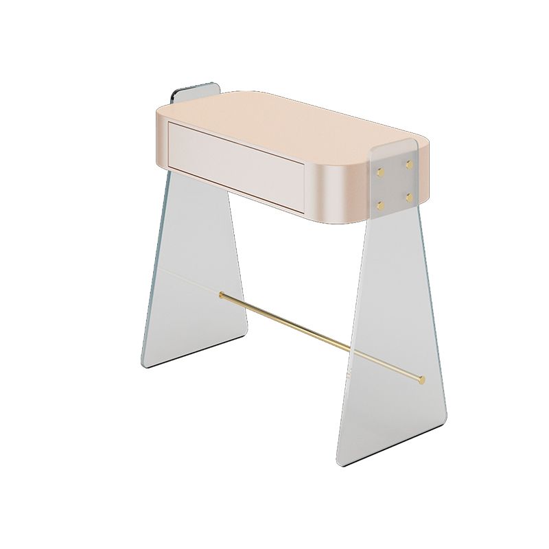 Contemporary 1 Drawer Makeup Vanity Desk Wood and Acrylic Dressing Table