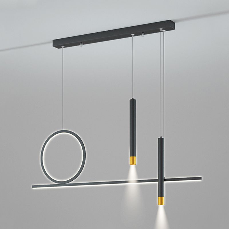 Multiple-Light Geometric Island Pendant Lighting Modern Metal Island Light Fixtures