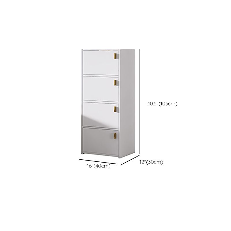 Modern Rectangle Chest White Wood Storage Cabinet with Drawer