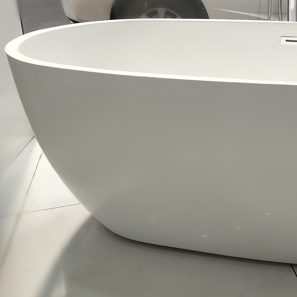 Acrylic Freestanding Soaking Bathtub Antique Finish Oval Modern Bath Tub