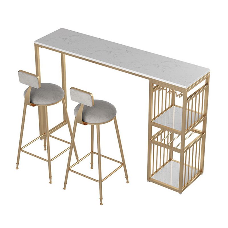 Iron and Marble Rectangular Table Modern Home Living Room Bar Table