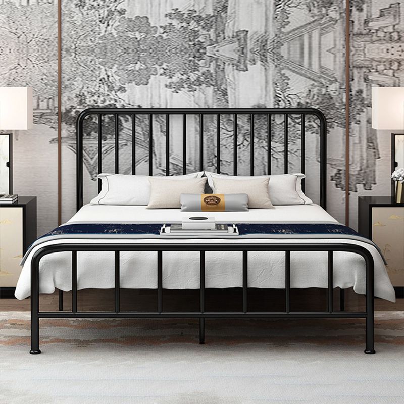 Modern Slat Bed Spindle Metal Open-Frame Bed with Custom Gold Legs