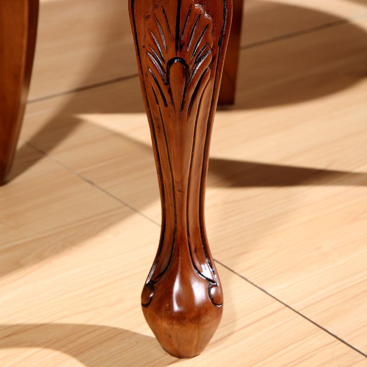 Rustic Style Dining Chair Leather Arm Chair with Wooden Base for Home