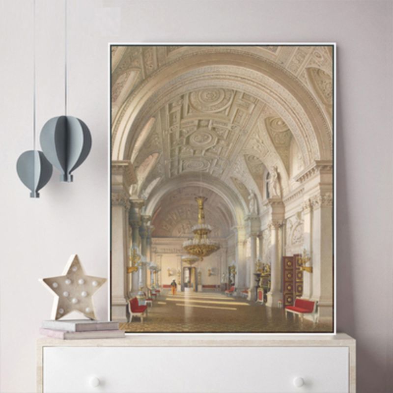 Long Arched Gallery Wall Art Decor Living Room Architecture Canvas Print in Brown
