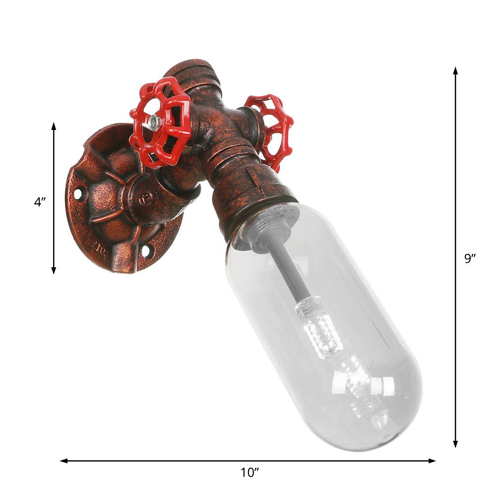 Capsule d'éclairage d'applications en cuivre en verre transparente 1 lumière