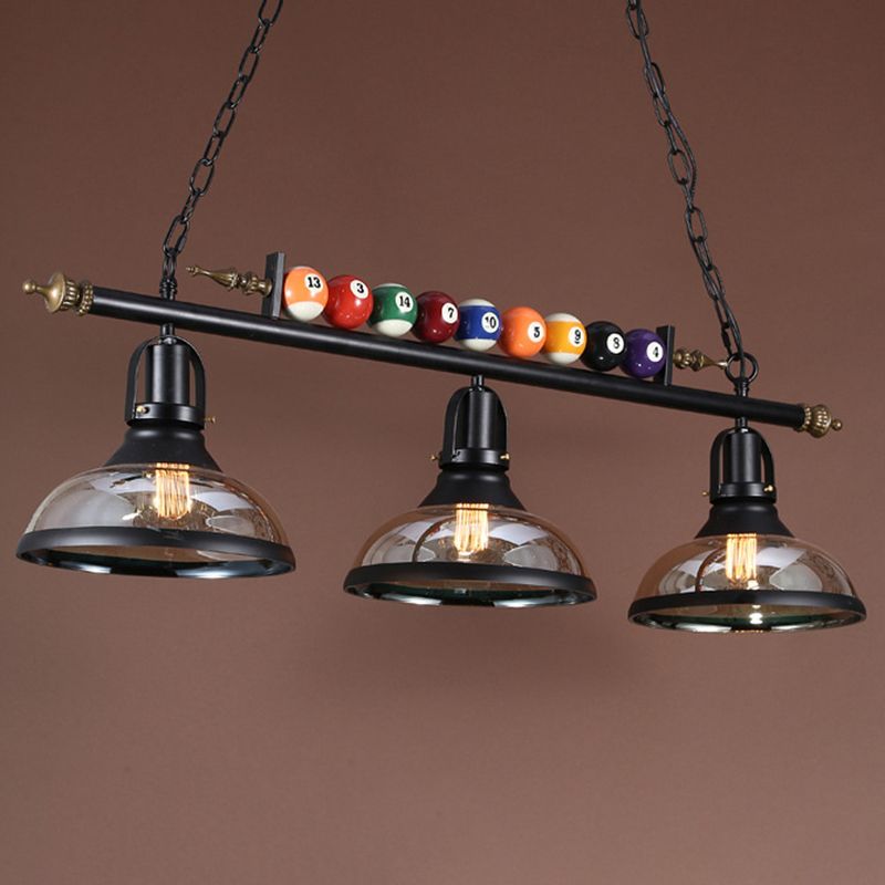 Stile industriale Isola Penderant Light Black Black Iron Iron Billiard Billiard DECOREATIVE Light con 39 "catena regolabile