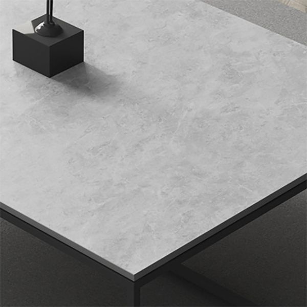 Rectangular Wooden Top Coffee Table Steel Trestle Base Cocktail Table