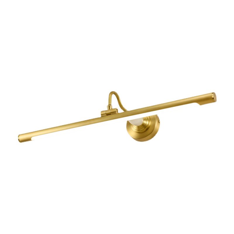Linear Metal Wall Sconce Modern Style 1 Light Mirror Wall Mount Light Fixture in Brass