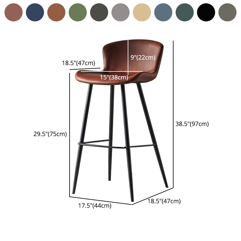 Taburete de bar de estilo moderno, taburetes de bar con base metálica y asiento de piel sintética para cocina