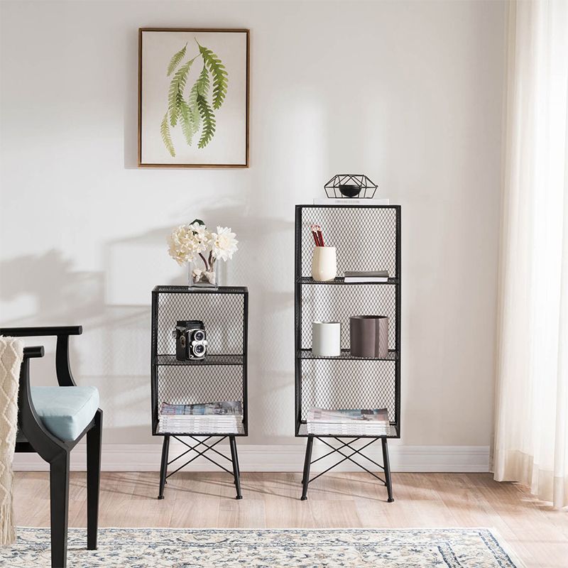 Metal Closed Back Bookshelf Standard Shelves Included Bookcase