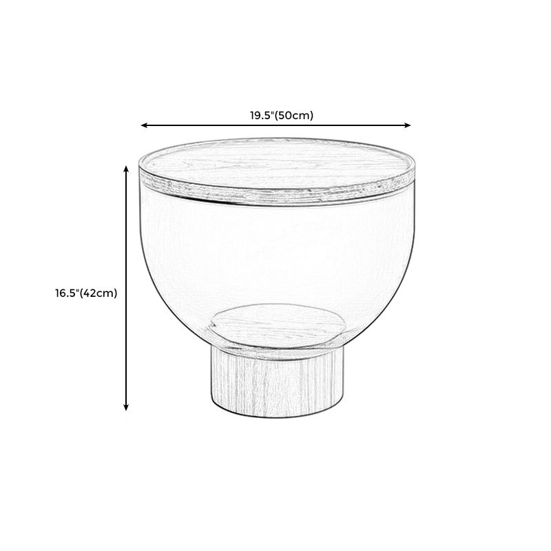 Contemporary Style Round Side End Table Pedestal Glass Side Table