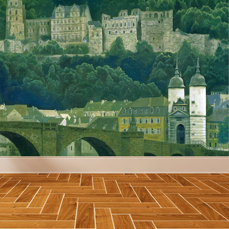 Washable Forest Castle Mural Decal Personlized Modern Wall Covering for Guest Room