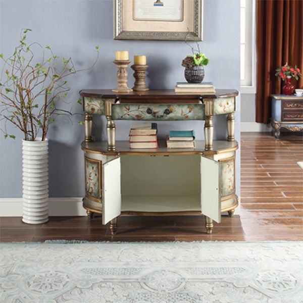 Mid Century Modern Wooden Console Table Half Moon Console Sofa Table for Hall