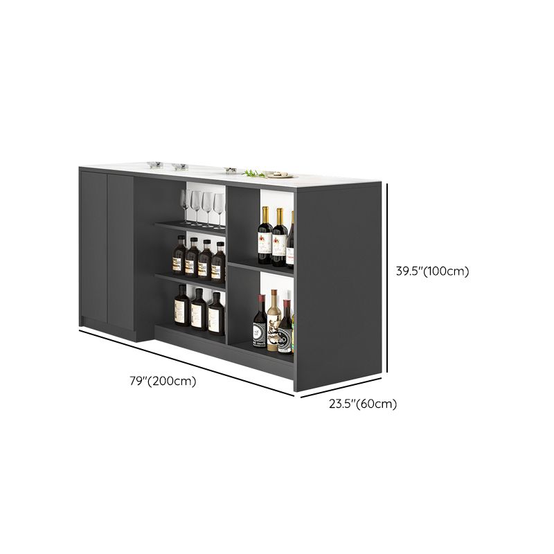 Modern Style Stone Rectangle Bistro Bar Desk Table for Living Room