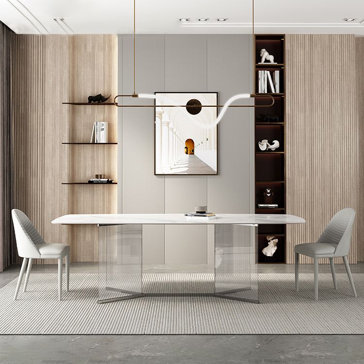 Modern 1/3/4/5/6 Pieces Dining Set Rectangle Sintered Stone Dining Table Set