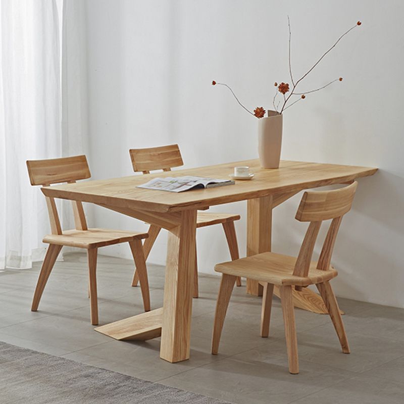 Modern Style Dinette Set 1/2/4/5 Pcs Rectangle Solid Wood Dinette Table with Chair