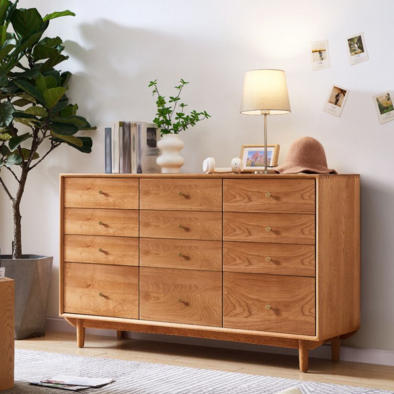 Wooden Storage Chest Dresser Horizontal Storage Chest with Drawers