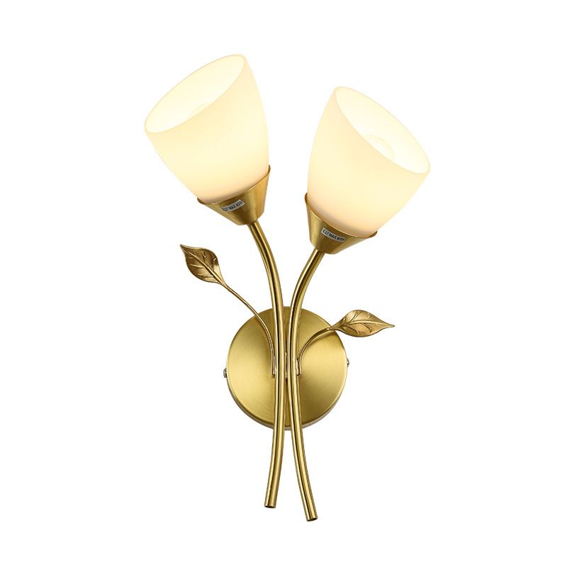 Modern Style Flower Shade Wall Sconce Glass Sconces with Romantic Atmosphere