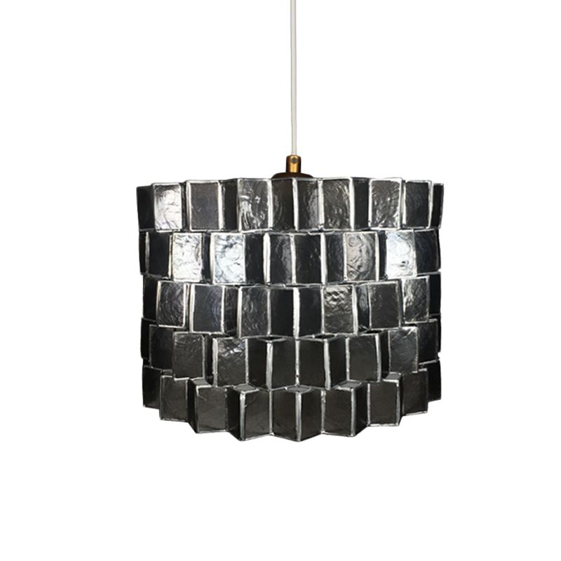 Shell Sledned Drum Forme Pendante Lighting Moderniste 1 tête Black Finish Plafond Suspension Lampe For Bedroom