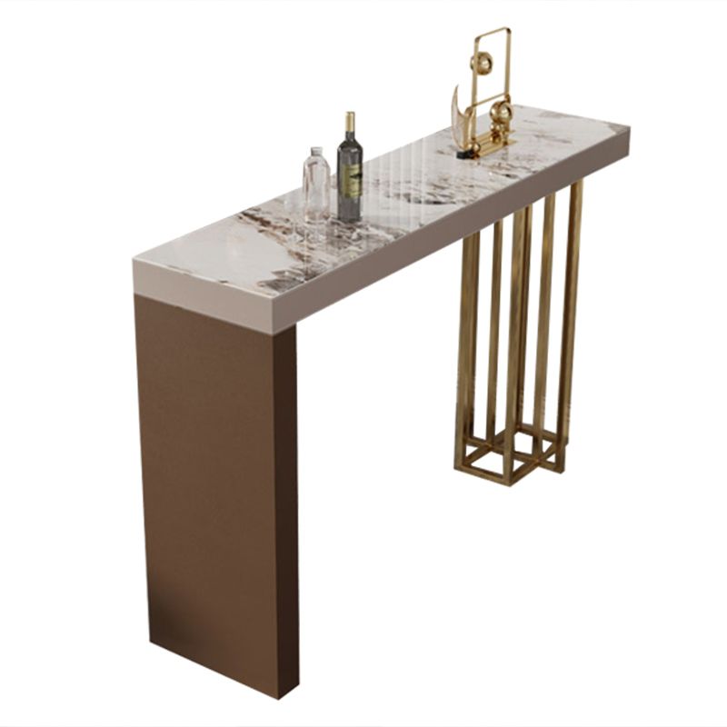 Brown Sintered Stone Bar Table Rectangle Dining Table for Kitchen Living Room