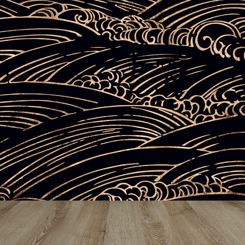 Soft Color Moire Pattern Mural Wallpaper Stain-Proofing Modern Bathroom Wall Covering