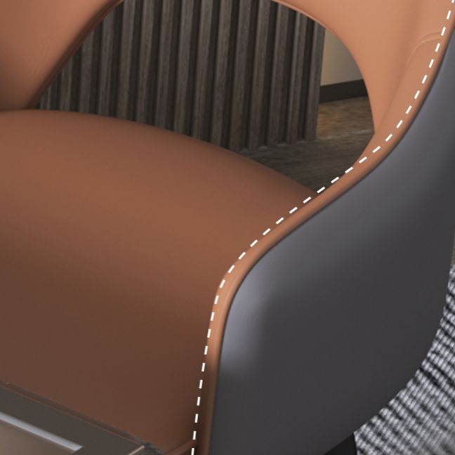 Inicio Sillón escandinavo Silla tapizada de comedor de metal con respaldo abierto