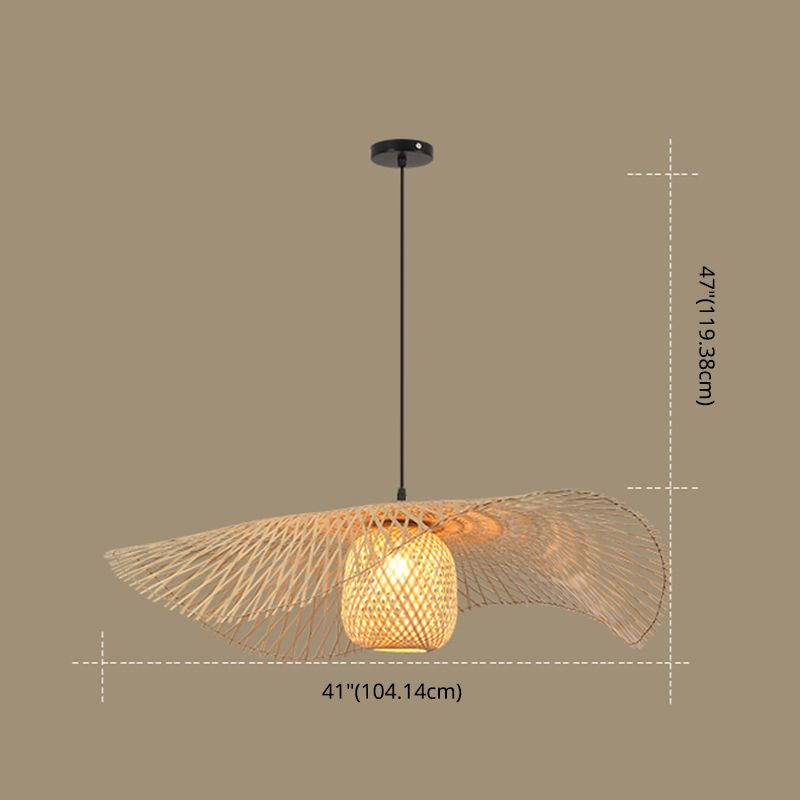 Twist Suspension Pendellicht Light Asia Bambus Restaurant Hanging Deckenleuchte in Beige