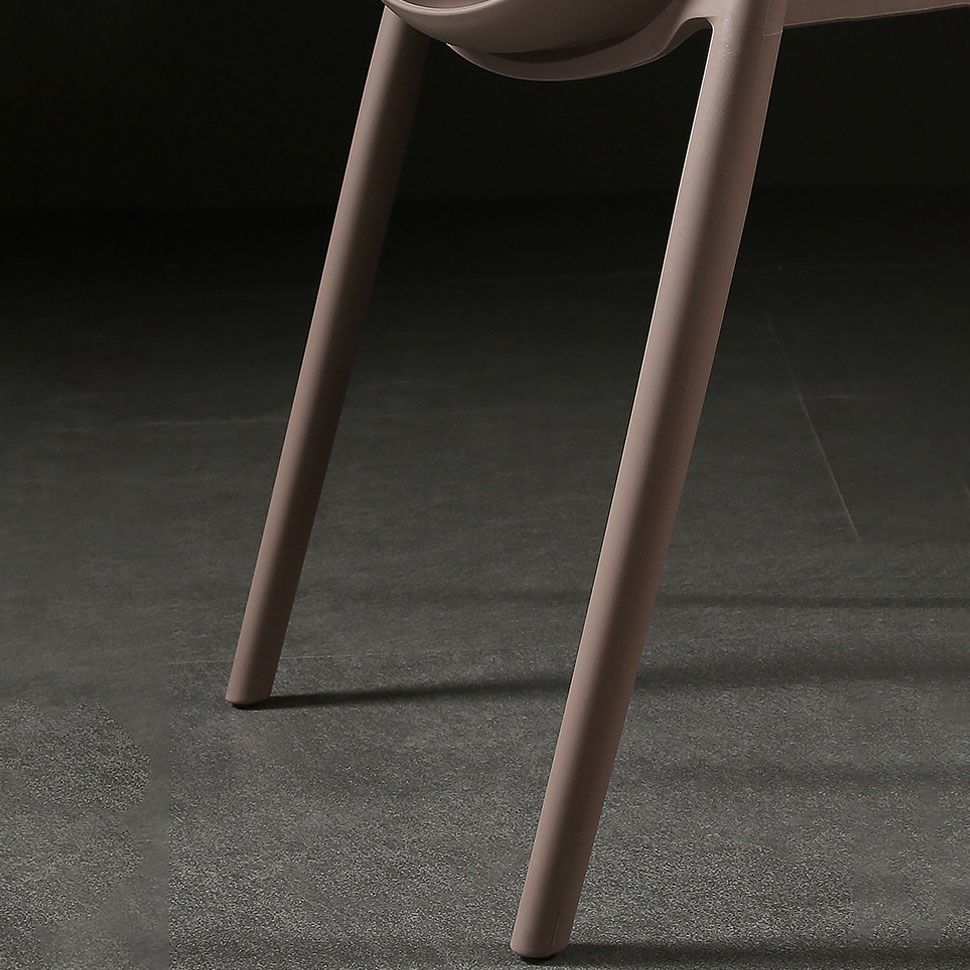 Silla lateral de comedor con respaldo abierto de estilo escandinavo, silla sin brazos de comedor de plástico para el hogar