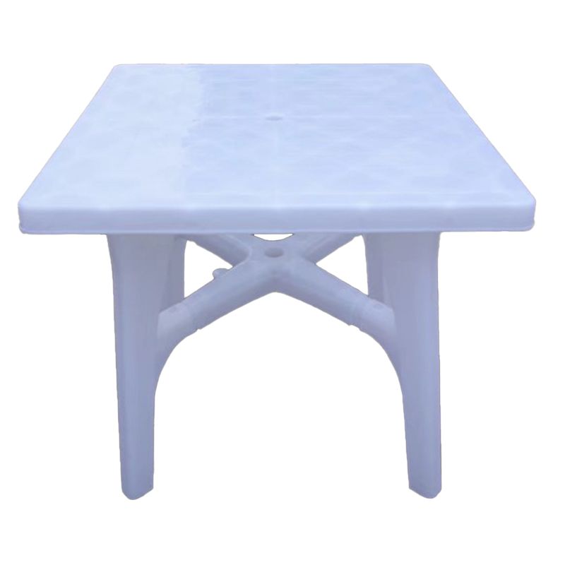 Contemporary Water Resistant Patio Table Plastic Rectangle/Round with Umbrella Hole