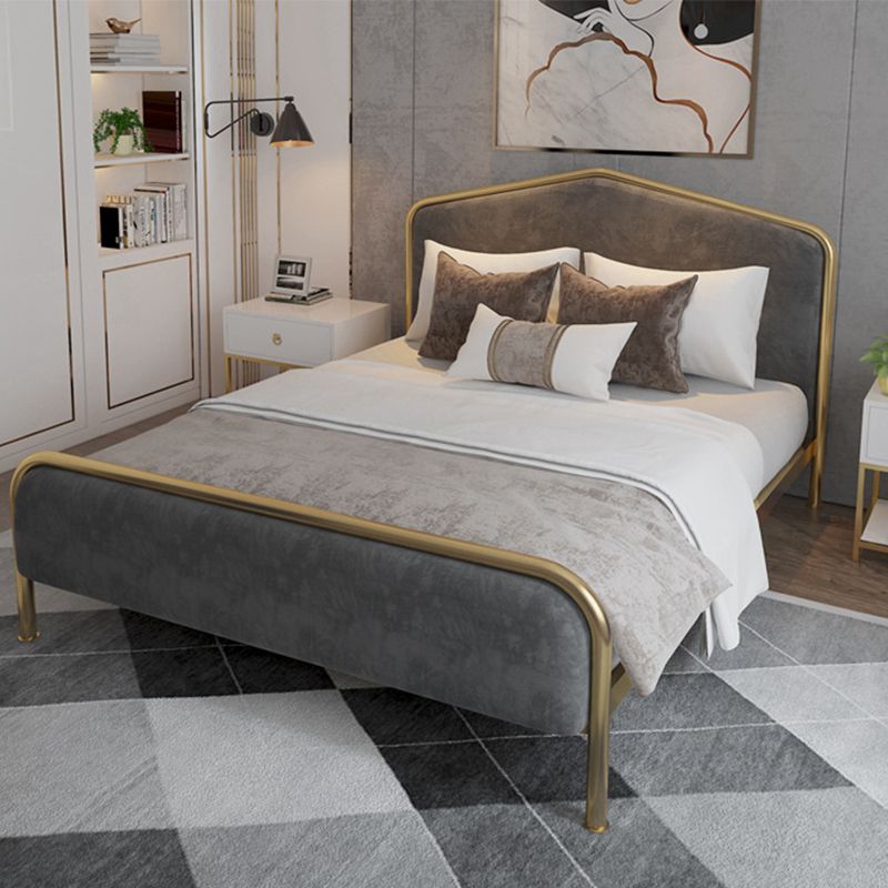 Modern Standard Bed Metal Bed Frame with Headboard and Footboard