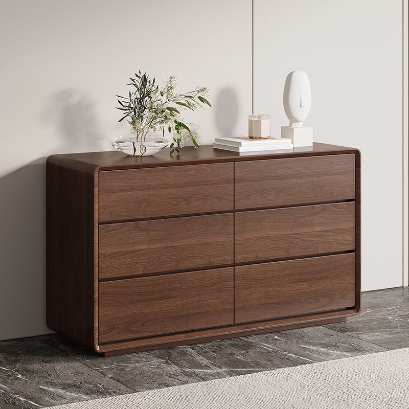 Wooden Chest in Brown Rectangle Accent Chest with 6 and 8 Drawers