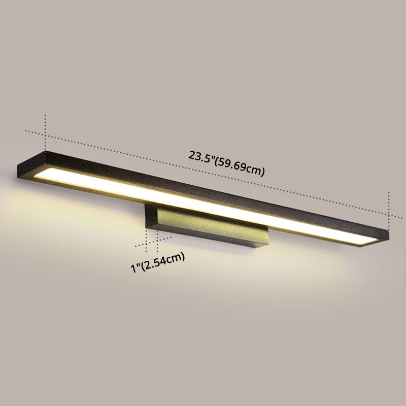 Rectangular Vanity Wall Light Fixtures Modern Minimalist Style Aluminum Single Vanity Light